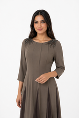 Noor Al Layali Embellished Pleated Maxi Dress