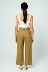 بنطلون واسع الساقين بخطوط طولية