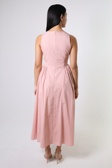Sleeveless Midi Dress with Keyhole Detail
