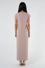 Asymmetric Overlay Cap-Sleeve Top