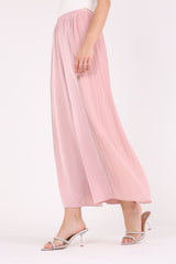 Pleated Wide-Leg Pants with Crystal Side Trim - Montania Shop