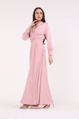 Flowy V-Neck Maxi Dress with Elegant Details