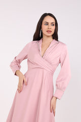 Flowy V-Neck Maxi Dress with Elegant Details