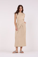 تنورة ماكسي سادة ذات خصر مطوي