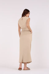 تنورة ماكسي سادة ذات خصر مطوي