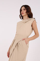 تنورة ماكسي سادة ذات خصر مطوي