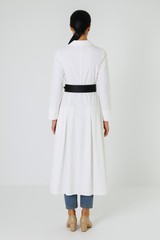 فستان قميص طويل مع حزام