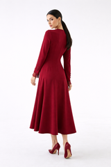 Twist-Detail Flared Maxi Dress