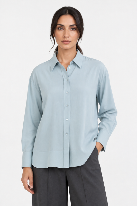 Relaxed Button-Front Workwear Shirt