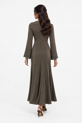 Embellished Twist-Front Maxi Dress