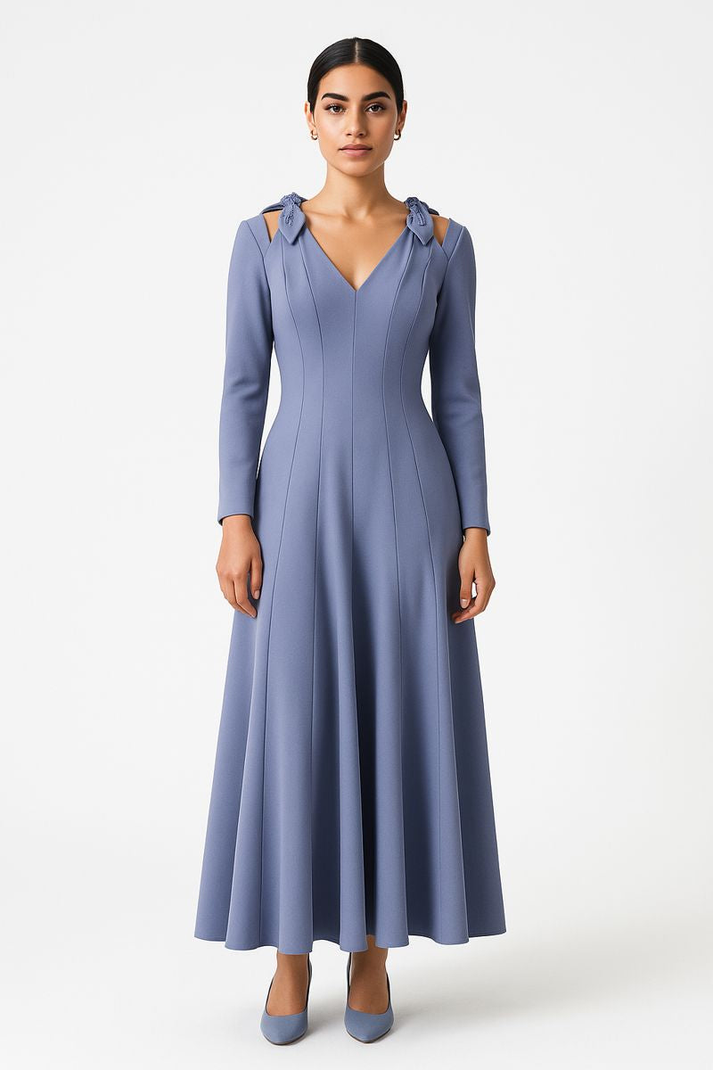The Aurelia Sculpted Midi Dress - Montania Shop