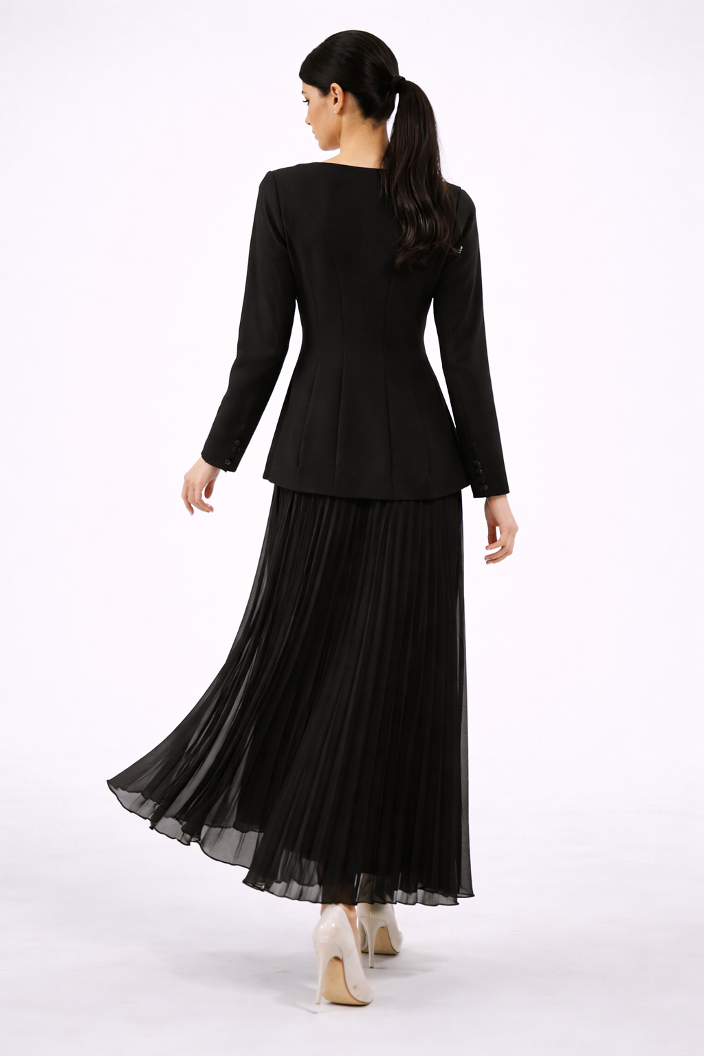 Embellished Bodice Maxi Dress with Pleated Skirt - Montania Shop