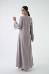 Twist Front Fringe Sleeve Maxi Dress