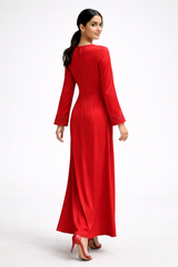 Twist-Front V-Neck Maxi Dress