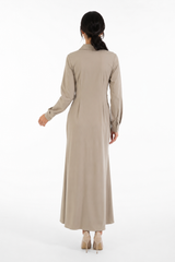 Embellished Collar Draped Maxi Dress