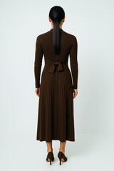 Women’s V-Neck Pleated Cashmere Dress