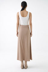 Asymmetric Gathered Maxi Skirt