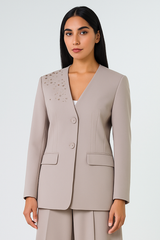 Embellished Tailored Longline Jacket