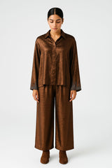 Metallic Finish Relaxed Shirt - Montania Shop