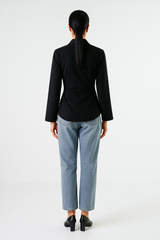 Wrap-Front Blouse with Soft Shawl Collar - Montania Shop