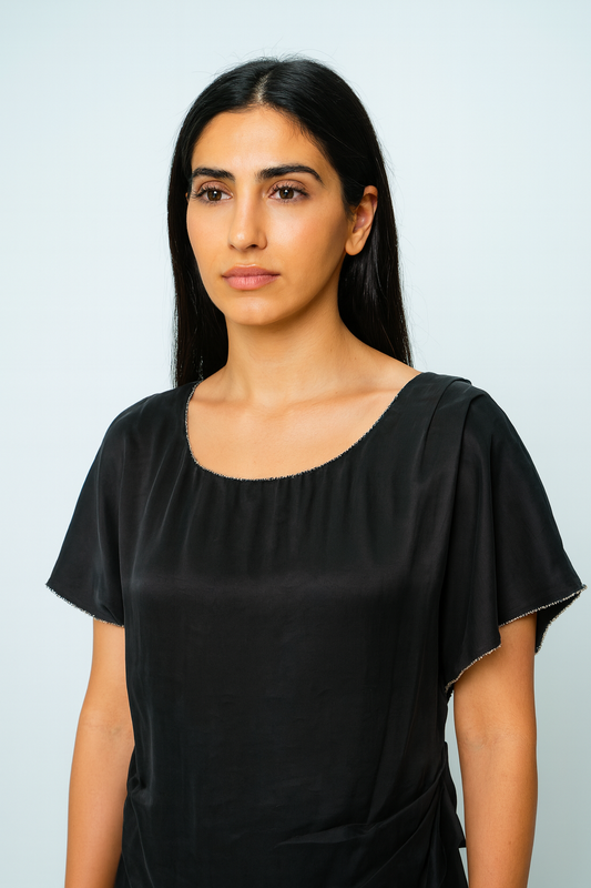 Scoop Neck Embellished Lace Top