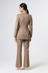 Elegant Longline Jacket with Shoulder Embellishment