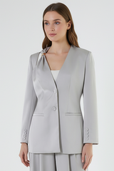 Structured Tailored Jacket with Signature Pin Detail