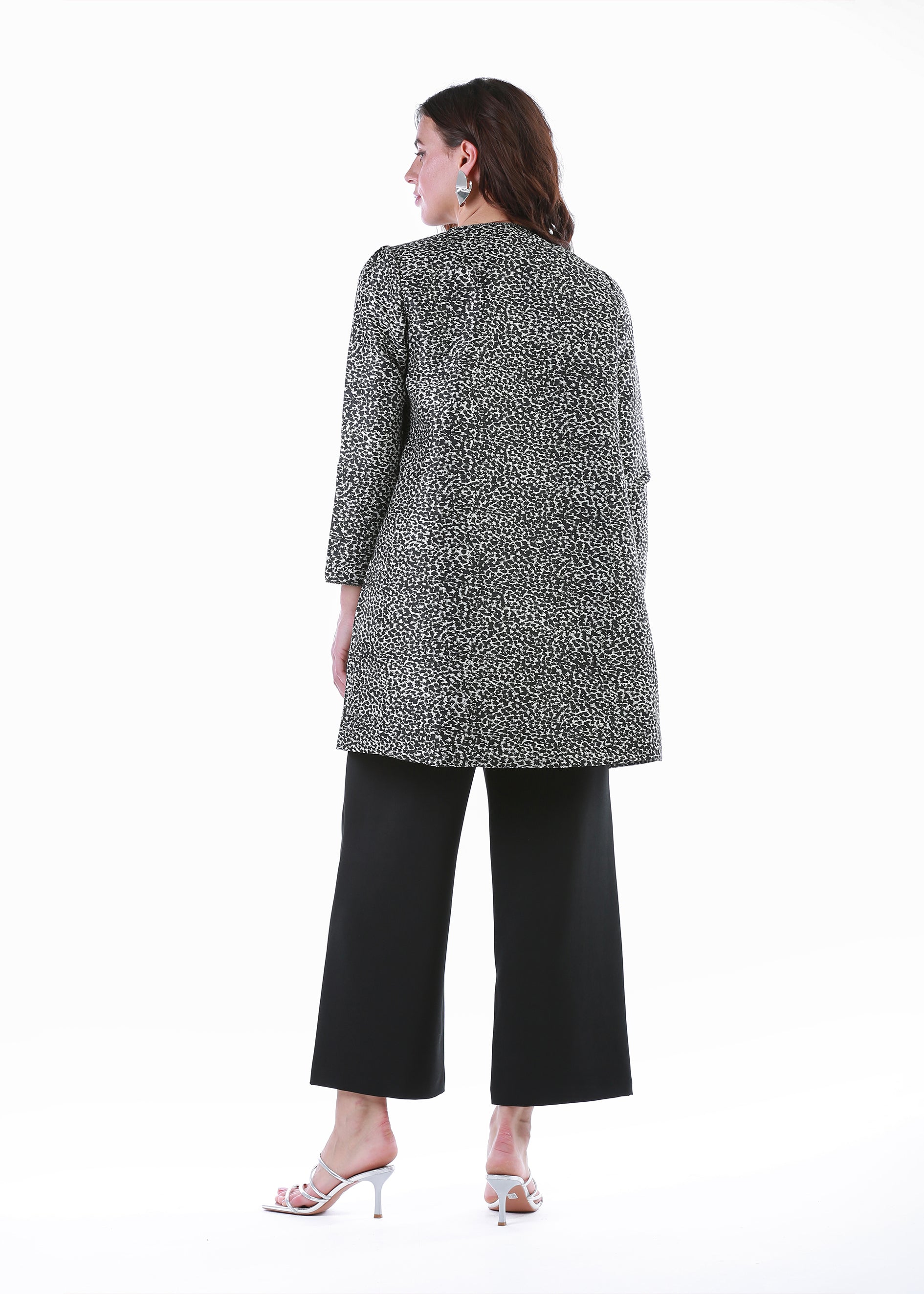 2333008- Printed Jacquard Jacket - Montania Shop