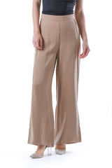 2304204-Wide Leg Pants with Pockets and Zip Closure - Montania Shop