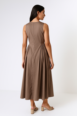 Sleeveless Midi Dress with Keyhole Detail