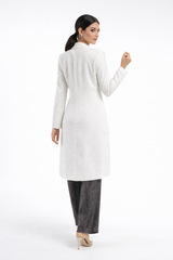 Tailored Longline Jacket with Subtle Sparkle Finish - Montania Shop