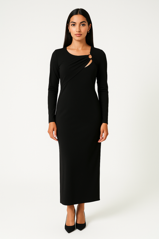 تنورة ميدي بتصميم درابيه غير متماثل