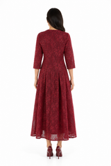 Celeste Embellished Lace Midi Dress