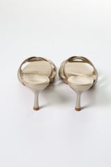 Elegant Satin Knot Heeled Mules