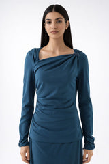 Asymmetric Embellished Blouse