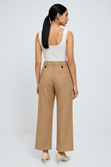 Pinstripe Wide-Leg Pants