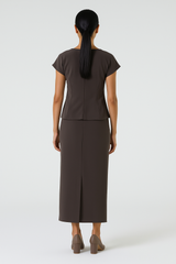 Asymmetric Overlay Cap-Sleeve Top