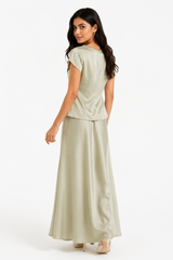 Layali Satin Embellished Layered Top