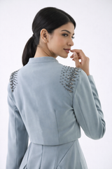 Embellished Cropped Overlay Jacket - Montania Shop