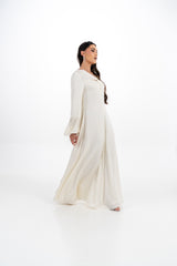 Twist Front Maxi Dress with Stone Tassel Cuffs