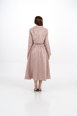 Cropped Brocade Jacket with Lapel Collar