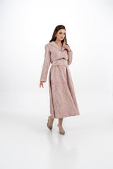 فستان ميدي بدون أكمام من قماش البروكيد