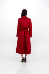 Sleeveless Brocade Midi Dress