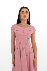 Crystal-Embellished Off‑Shoulder A‑Line Gown