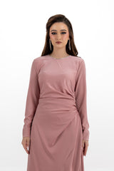 Ruched Matte Midi Dress