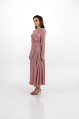 Ruched Matte Midi Dress