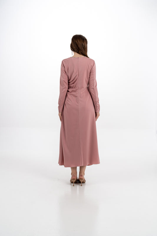 Ruched Matte Midi Dress