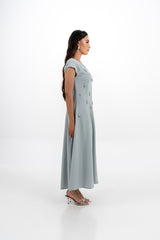 Crystal-Embellished Off‑Shoulder A‑Line Gown