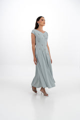 Crystal-Embellished Off‑Shoulder A‑Line Gown