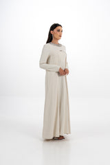 Embellished Collar Dress with Long Cardigan